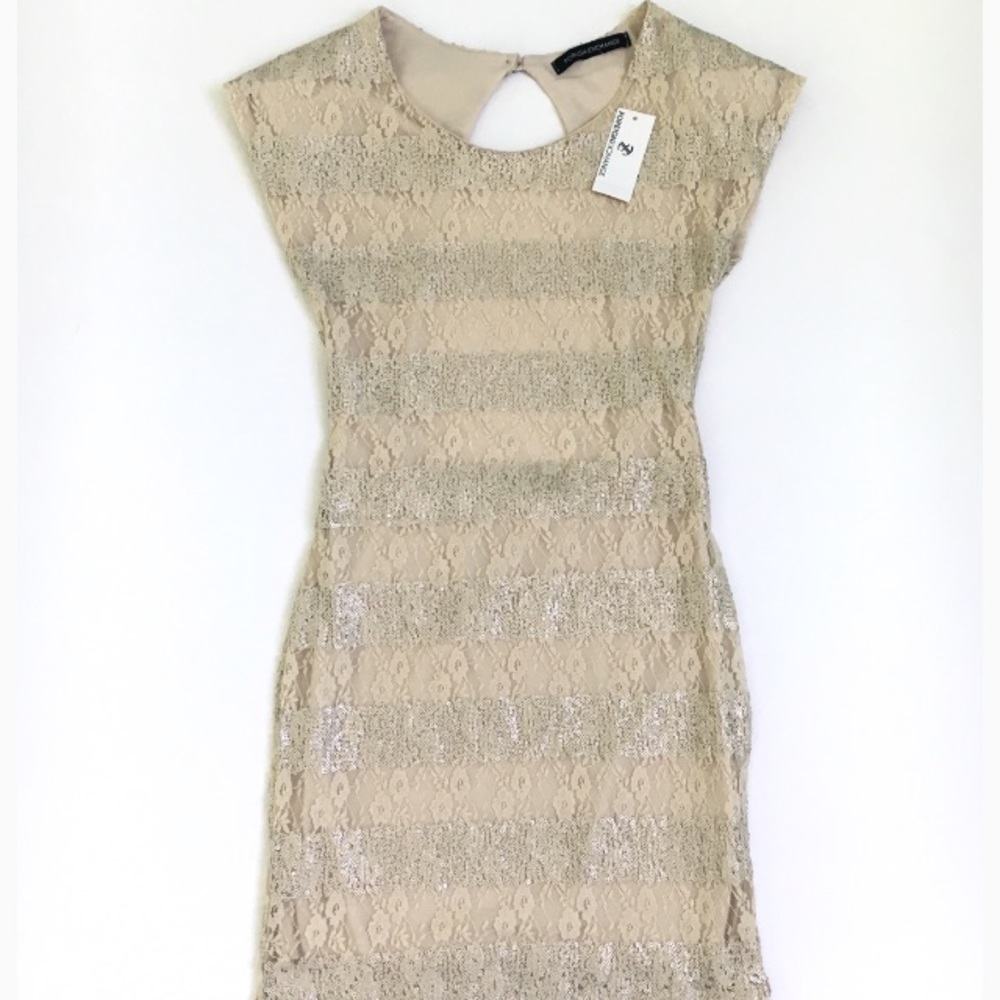NEW Short Lace Bodycon Dress Size Small Open Back